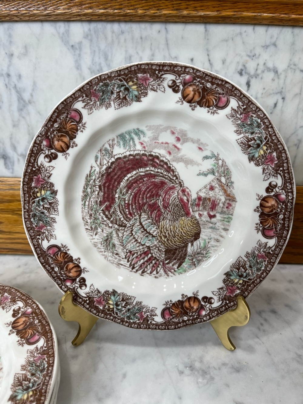 Johnson Brothers Autumn Monarch Turkey Plates Set Of 4
